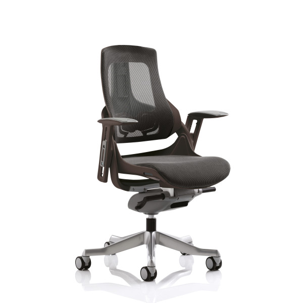 Zure Black Frame Charcoal Mesh Ergonomic Office Chair